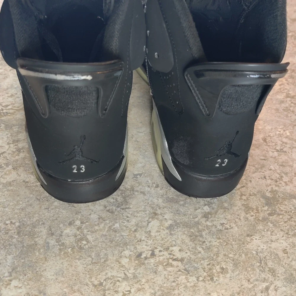 Jordan 6 Chrome Sneakers Men's‎ Size 11 Black Silver Basketball Shoes